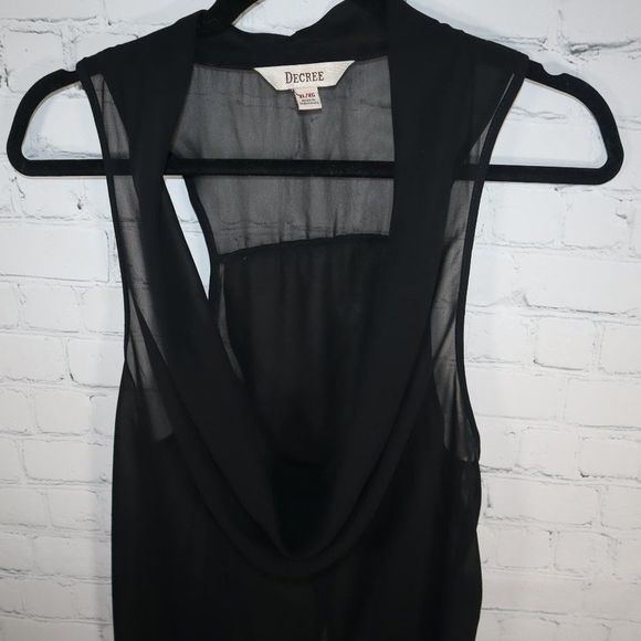 Decree Black Sheer Sleeveless Top Women's Size XL - Picture 2 of 7